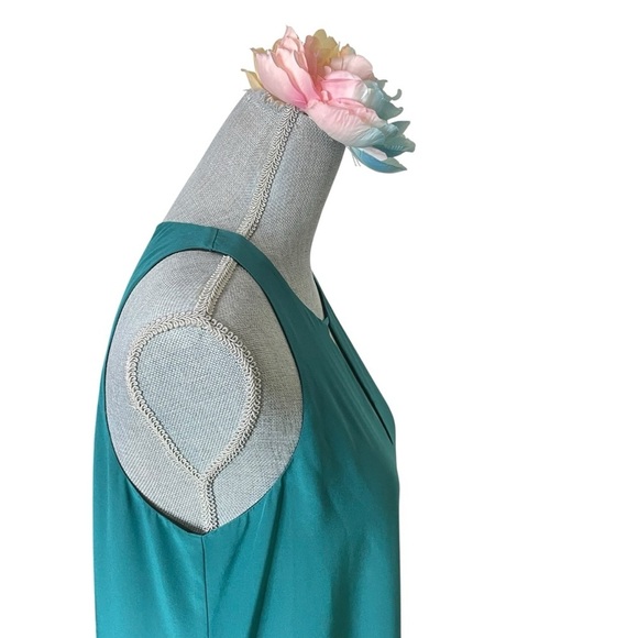 LAVENDER BROWN Solid Teal 100% Silk Zipper Print Dress size Small - Picture 6 of 13